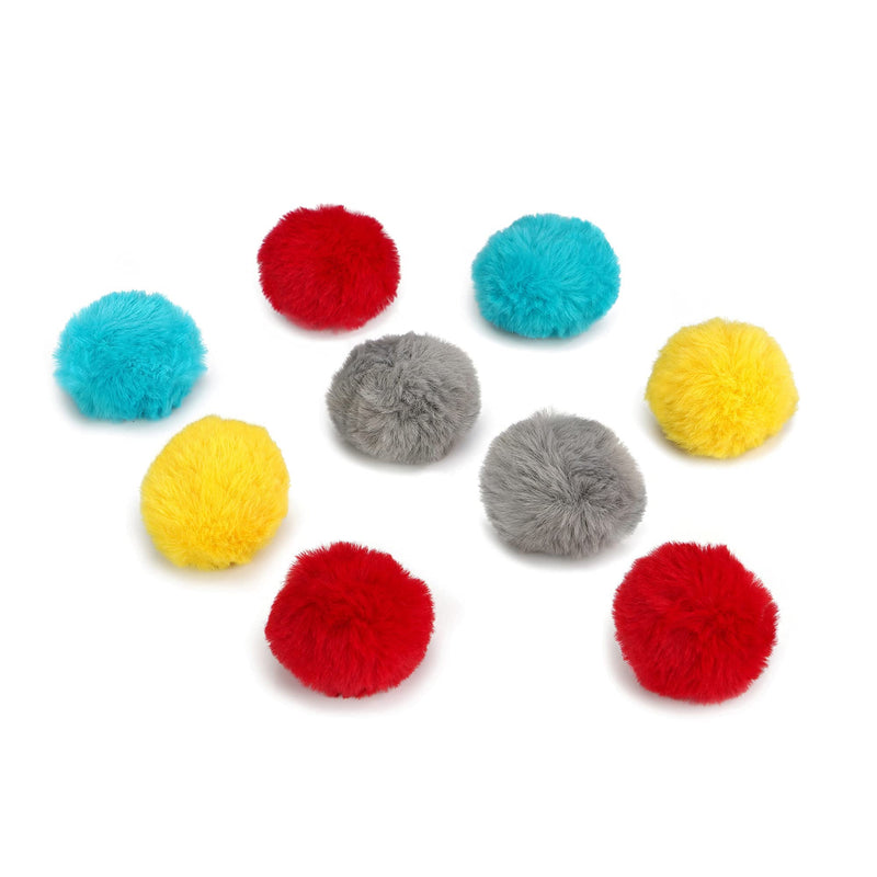 Chiwava 24PCS 1.8" Catnip Furry Cat Toys Ball Soft Pom Pom Balls Kitten Chase Quiet Play Assorted Color - PawsPlanet Australia