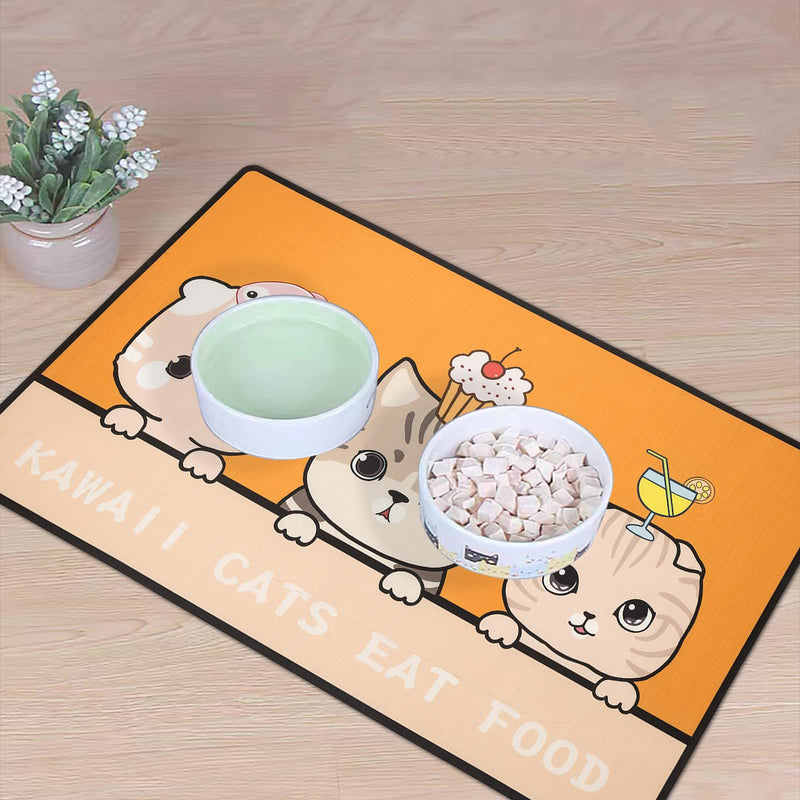 Waterproof Cat Dog Lovely Feeding Pet Mats Pet Food Bowl Placement for Puppy Kitten Dish, 40x60cm - PawsPlanet Australia