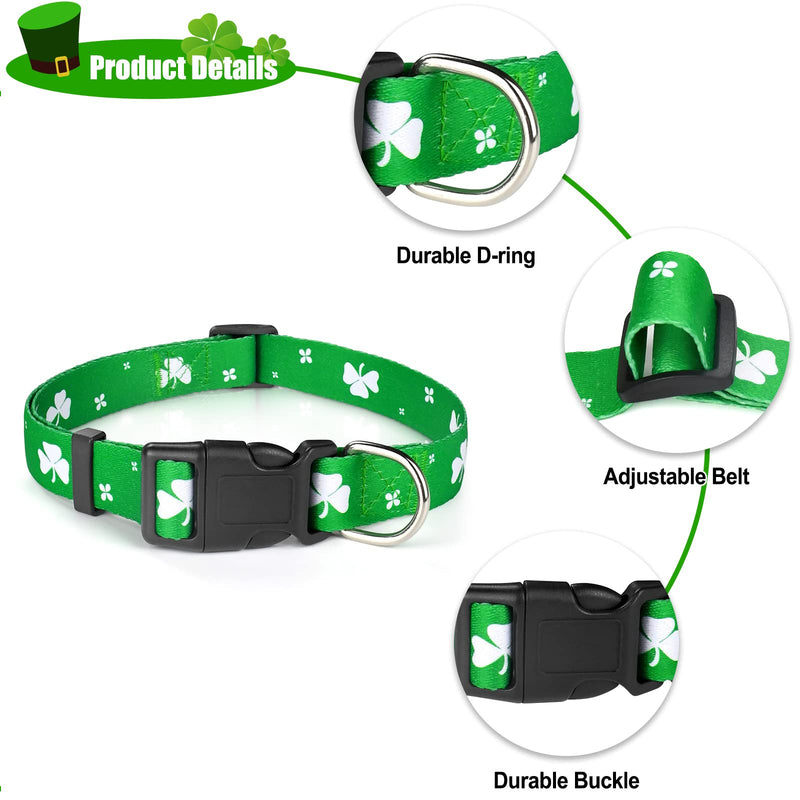 Malier St. Patrick's Day Dog Collars, Adjustable Soft Pet Dog Collar for Puppy Small Medium Large Dogs Pets Green - PawsPlanet Australia
