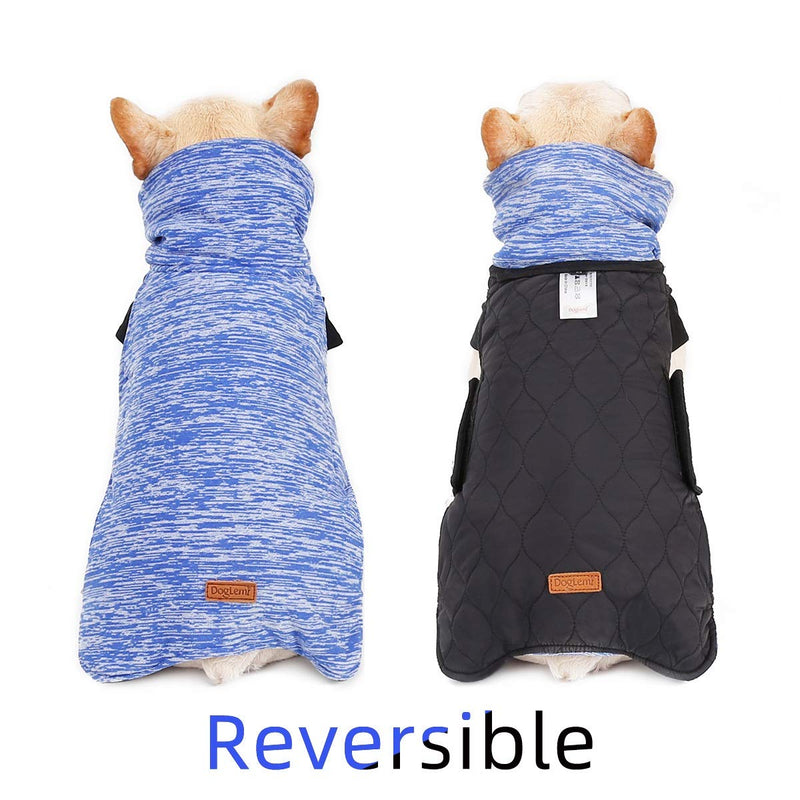 Homieco Warm Dog Coat, Autumn Winte Warm Dog Clothes, Double-sided Pet Jacket, Warm Cotton Velvet Clothing for Pet Dog - Blue M - PawsPlanet Australia