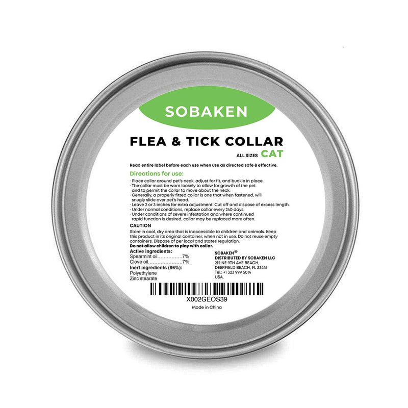 [Australia] - SOBAKEN Flea and Tick Prevention for Cats, Natural Flea and Tick Collar for Cats, One Size Fits All, 13 inch, 8 Month Protection, Charity 