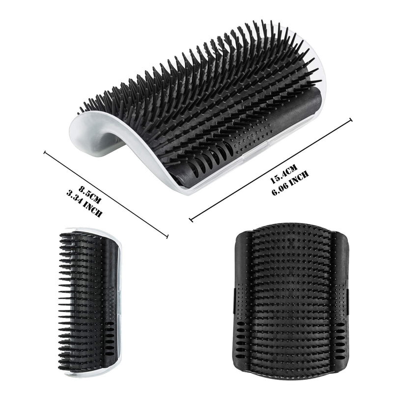 TCBOYING Cat Self Groomer, 4 Pack Cat Grooming Brush, Cat Face Scratcher, Wall Corner Groomers Soft Grooming Brush Cat Massage Combs for Short Long Fur Cats, Softer Massager Toy for Kitten Puppy 2Black&2Grey - PawsPlanet Australia