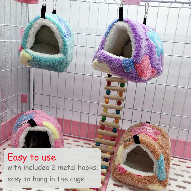 Oncpcare Winter Warm Hamster Bed, Hanging Sugar Glider Hammock Nest Home, Small Animal Cage Accessories Bedding for Guinea Pig Chinchilla Ferret Squirrel Rat Playing Sleeping S Coffee - PawsPlanet Australia