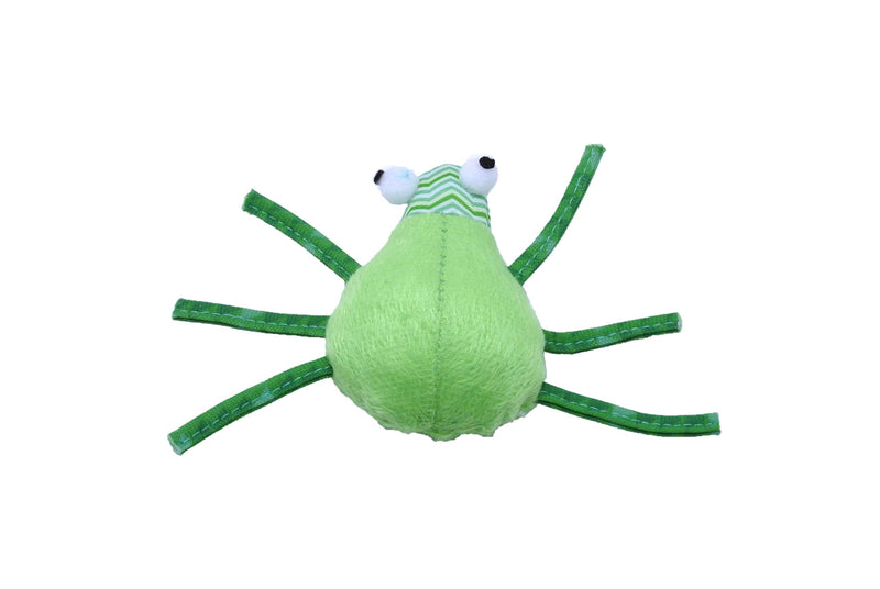 [Australia] - ipaws 6" Stuffed Spider Plush Catnip Cat Toy Green 