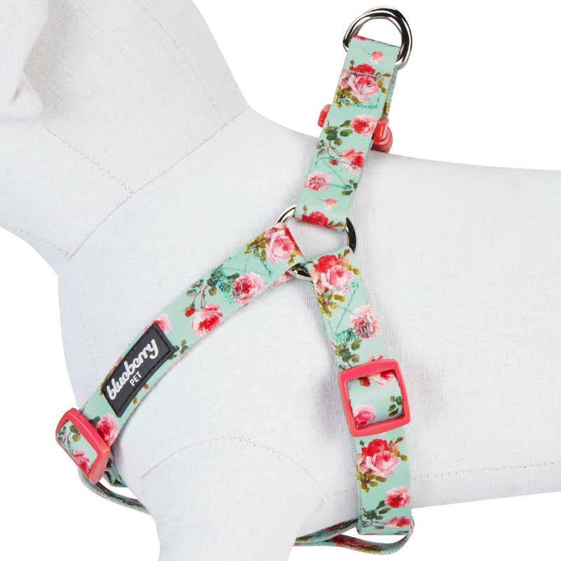 Blueberry Pet 10+ Patterns Spring Scent Inspired Floral Print/Camo Print Dog Harnesses Harness - (16.5" - 21.5") Chest Girth Turquoise - PawsPlanet Australia