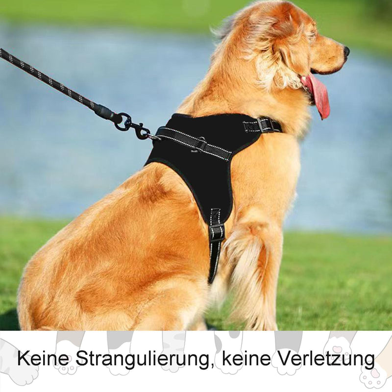 Dog harness for large dogs with 2m*1cm drag leash, adjustable anti-pull dog harness, training leash, safe control chest harness, dog harness and dog leash for large dogs - PawsPlanet Australia