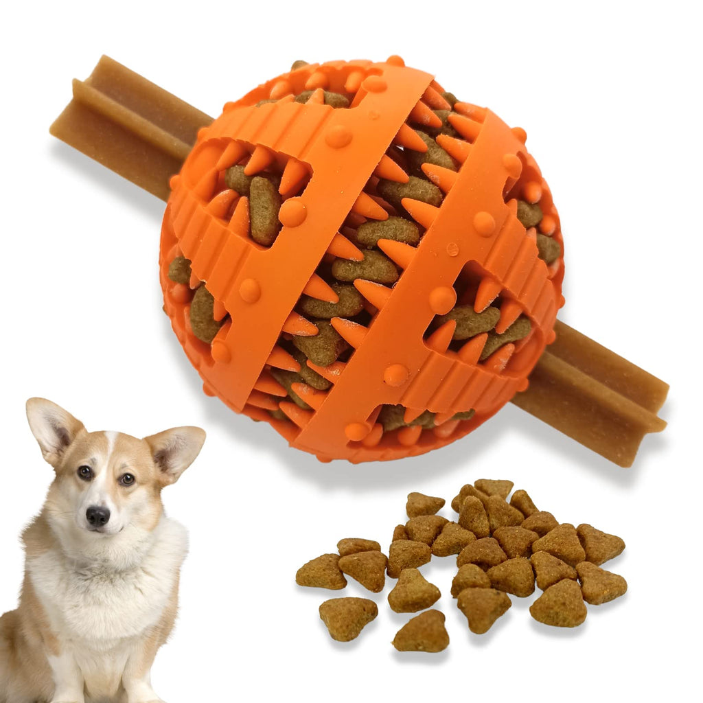 PawsOnly Dog Ball for Small Large Dogs | Food ball for dogs | Puppy toys | Natural rubber | Dental Care Dog Toys | Dog Toy Intelligence Ball (Small 6 cm, Orange) Small 6 cm - PawsPlanet Australia