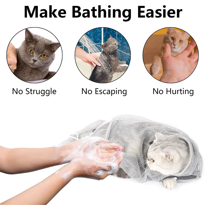 Cat Bath Bag Cat Bag for Bathing Cat Shower Cat Grooming Bag Cat Pet Bathing Showering Mesh Bag Anti-bite Taking a Bath Cutting Nails Brushing Your Teeth Medication and Injections - PawsPlanet Australia