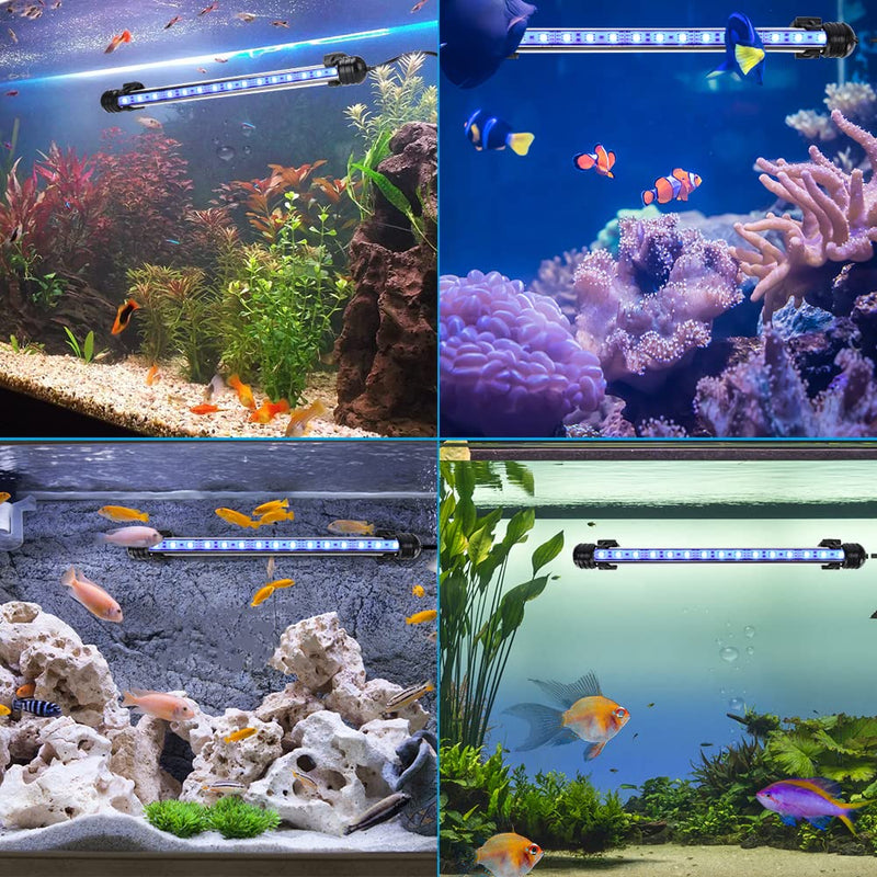 QUUREN Aquarium Light, 28cm/11'' LED Aquarium Light Fish Tank Lights Submersible Aquarium Light RGB LED Lights with 13 Colors Wireless Remote Control Brightness Adjustable for Fish Tanks (12V/4W) - PawsPlanet Australia