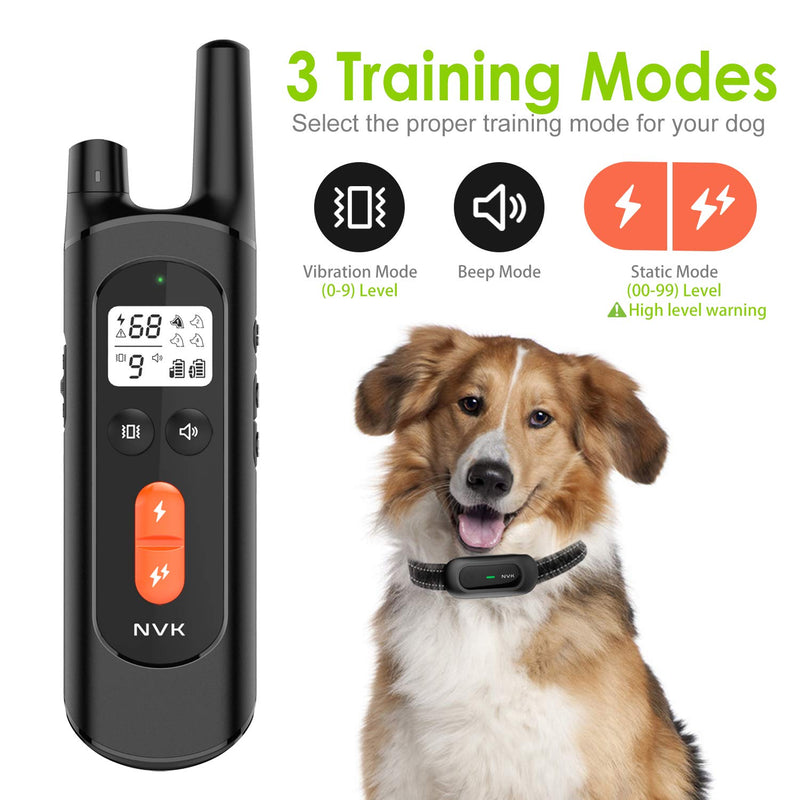 NVK Dog Training Collar - 2 Receiver Rechargeable Collars for Dogs with Remote, 3 Training Modes, Beep, Vibration and Shock, Waterproof Training Collar - PawsPlanet Australia