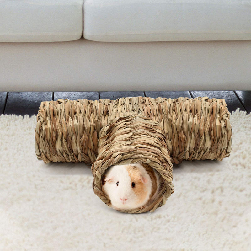 BWOGUE Hamster Grass Tunnel Toy Nature's Hideaway Guinea Pig Tunnels and Tubes Toys for Rats,Syrian Hamster,Ferrets,Guinea Pig,Chinchilla Hedgehog and Bunny - PawsPlanet Australia