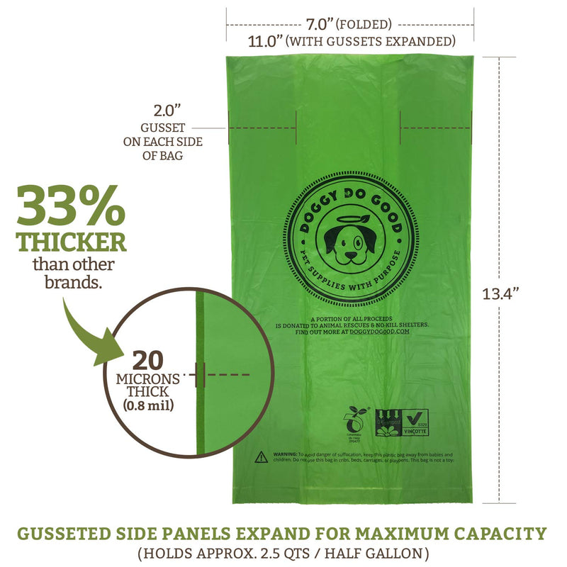 Certified Home Compostable Dog Poop Bags | Dog Waste Bags | Unscented, 38% Vegetable-Based & Eco-Friendly, Thick & Leak Proof, Easy Open | Standard Size | 60 Count 60 Count (1-Pack) - PawsPlanet Australia
