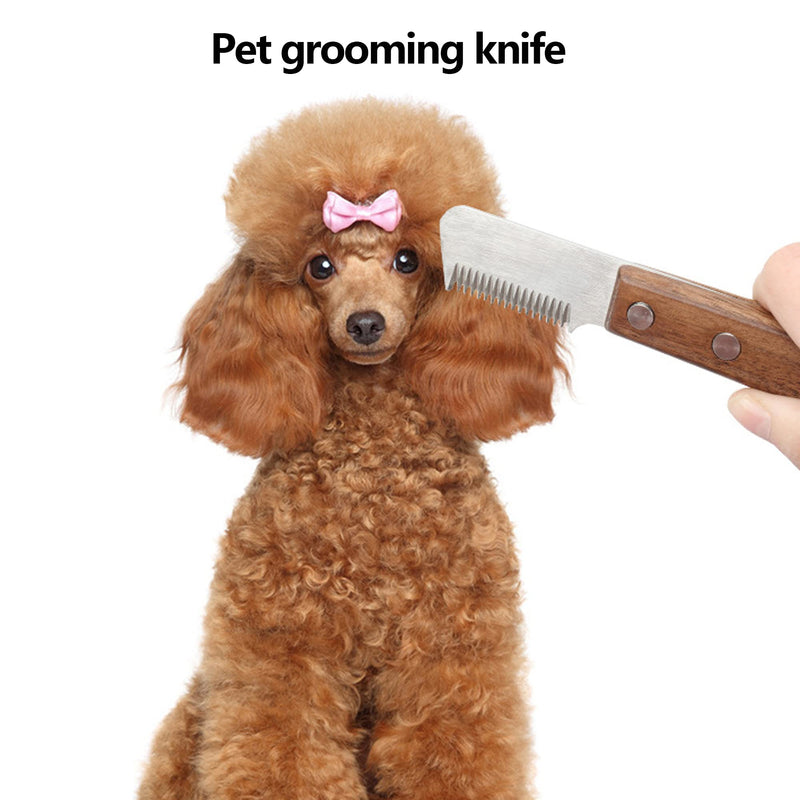 Trimming Dog Terrier Dog Trimming Knife Grooming Remover for the Right Hand Right Pet Combing Tool Wooden Handle Dog Plucking Knife Professional Trimming Knife Schnauzer Racing Dog Grooming Tool - PawsPlanet Australia