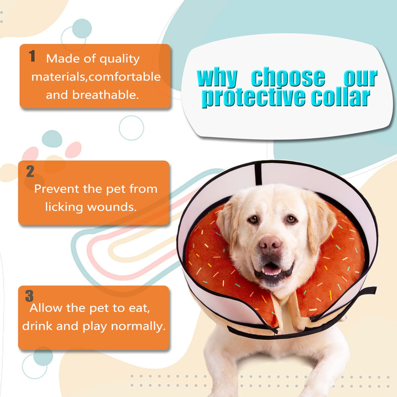 Inflatable Dog Cone Collar with Enhanced Anti-Licking, Soft Neck Donut for Dogs Cats, Recovery Pet Cone Collar After Surgery for Large Medium Small Dogs (Brown, Small) Donut Brown - PawsPlanet Australia