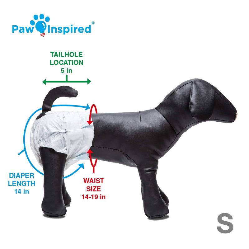 [Australia] - Paw Inspired 32ct Disposable Dog Diapers | Female Dog Diapers Ultra Protection | Diapers for Dogs in Heat, Excitable Urination, or Incontinence Small 