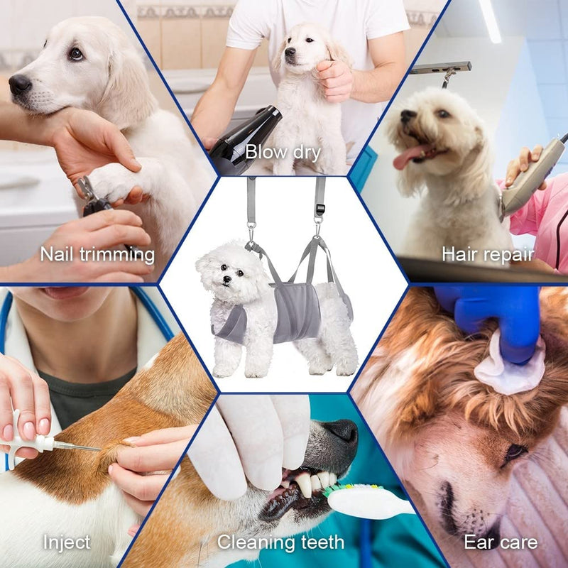 DONGKER Pet Grooming Hammock, Dog Grooming Sling Breathable Dog Hammock Restraint Bag for Grooming Bathing Washing Nail Trimming M - PawsPlanet Australia
