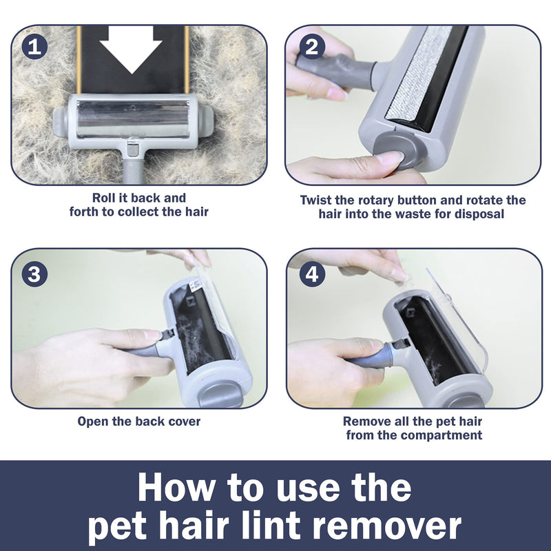 MON10 Pet Hair Remover, Lint Remover for Pet Hair, Dog & Cat Hair Remover, Reusable Lint Roller with Self-Cleaning Base, Fur Remover for Laundry, Couch, Furniture, Carpet, Bedding and Clothes - PawsPlanet Australia