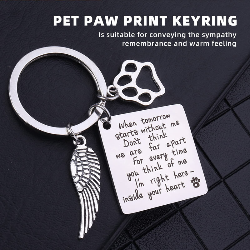 Esteopt Loss of Pet Keychain, Dog Memorial Gifts Dog Remembrance Keychain, Memorial Dog Keyring with Small Box, Keychain Jewelry Sympathy Gift for Pet Dog Cat Lover - PawsPlanet Australia