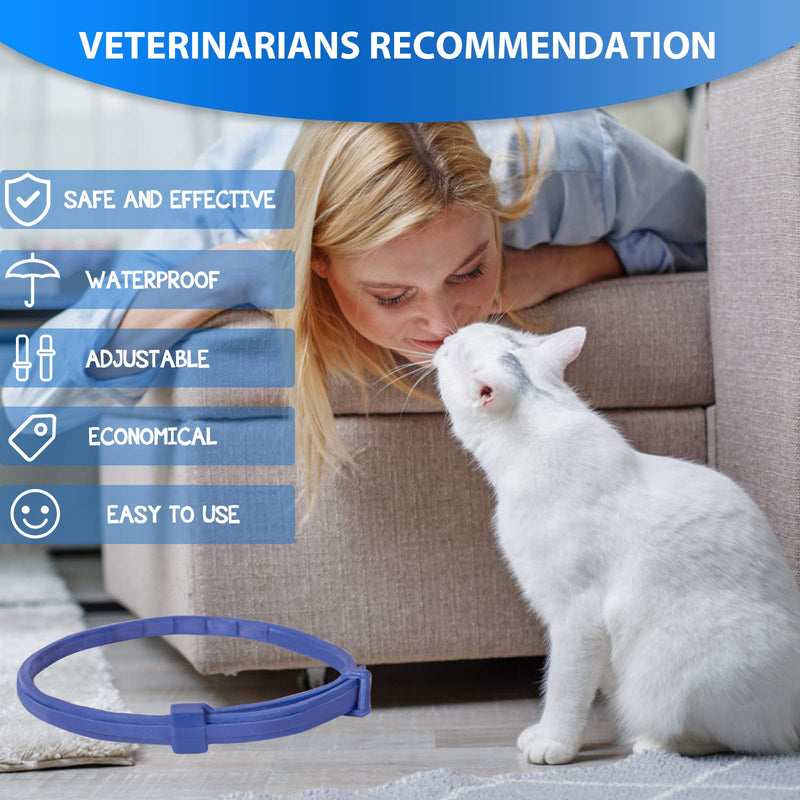 [Australia] - Petsvv 2 Pack Flea Collar for Cats with Flea Comb, Cats Flea and Tick Control with Adjustable Design Natural Ingredients Waterproof - 8 Months Protection 