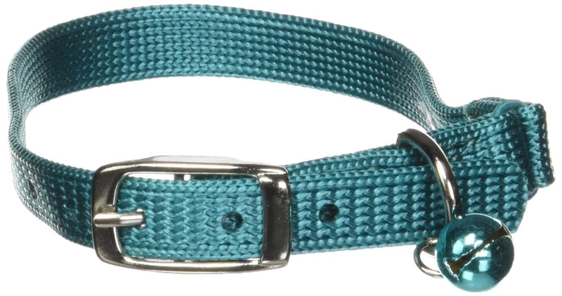 [Australia] - Hamilton Safety Cat Collar with Bell and Cat Fish Paw Design Teal 3/8" x 12" 