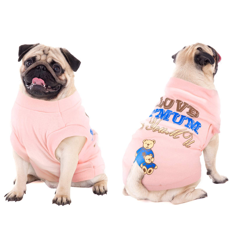 2 Pieces Dog Basic Hoodies Cute Pink Pet Shirts Letter Pattern Embroidery Pet Clothes Comfortable Dog Hooded Sweatshirts Summer Soft Dog Hoodies for Dogs Cats Puppy (Small) Small - PawsPlanet Australia