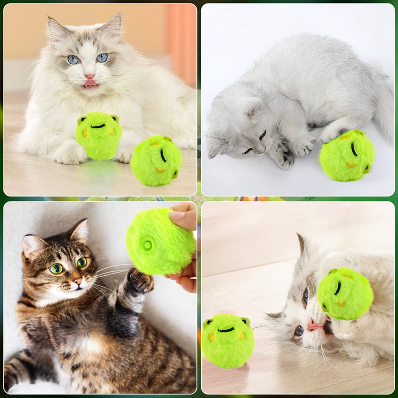 Cat Toy with Catnip, Interactive Cat Ball Electric with Sound, Cat Toy for Cat Exercise Green - PawsPlanet Australia