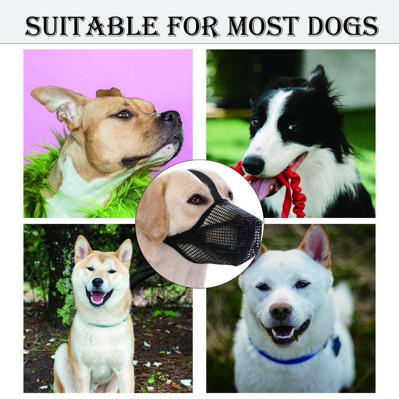 Muzzle Dog Muzzle for Dogs, Dog Muzzle Soft and Comfortable Breathable Pet Mask Dog Training Muzzle for Small, Medium and Large Dogs (M, Black) - PawsPlanet Australia