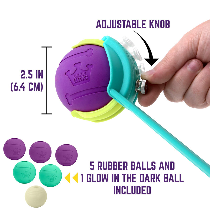 [Australia] - Chew King Fetch Balls Extremely Durable Natural Dog Toy Ball Launcher, Squeaker Floating Fetch Ball,Fetch Toy Collection Ball Launcher - 2.5" Balls 