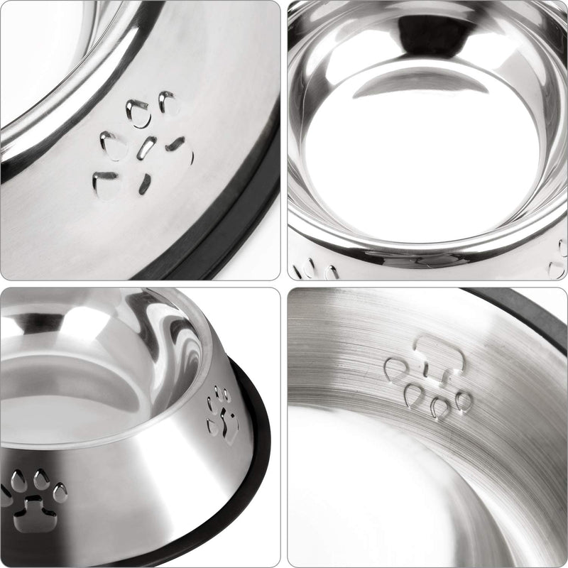 Legendog large Dog Bowl, 2 Stainless Steel Dog Bowl/Dog Feeding Bowls/Paw Dog Bowl for Medium Big Dogs Feed Water and Food (22cm) 22cm - PawsPlanet Australia