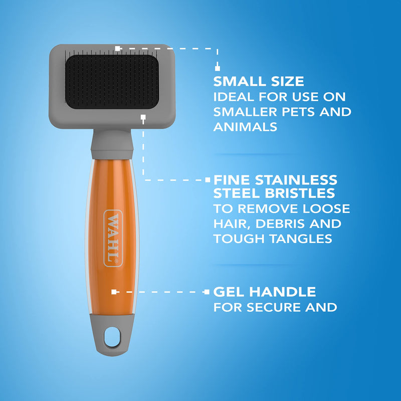 Wahl Small Slicker Brush, Professional Grooming Brush, Pet Brush for Dogs and Cats, Grooming Tools for Pets, Slicker Brushes for Long Short Haired Animals, Gel Handle 1 Count (Pack of 1) - PawsPlanet Australia
