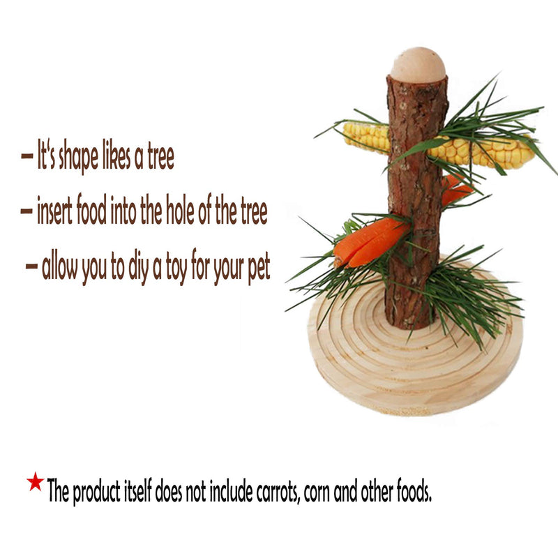 Rabbit Hay Feeder Rack Bunny Wooden Food Manager Grass Holder with Cleaning Set Chewing Toy for Chinchilla Guiniea Pig and Other Small Animal - PawsPlanet Australia