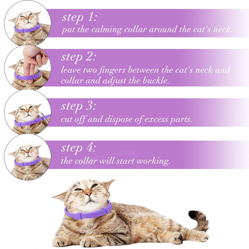 Weewooday 3 Pieces Cat Adjustable Calming Collar, Reduce Anxiety for Pets, Calm Collar Pacify Kitten, Suitable for Small, Medium and Large Cats (15 Inches) - PawsPlanet Australia