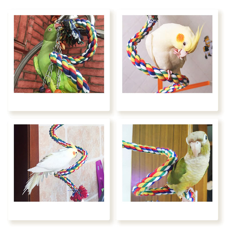 Aumuca Bird Perch Stand Bird Rope Perch Bird Toys 3 Pcs for Parakeets Cockatiels, Conures, Macaws, Lovebirds, Finches 39 inch (Pack of 3) - PawsPlanet Australia