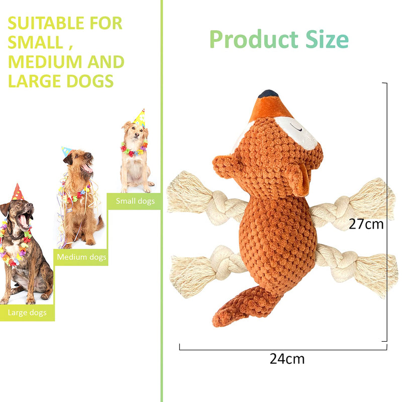 Sqinor Dog Toy Plush Squeaky Interactive Stable Toy for Large Small Dogs and Puppies - Cuddly Toy for Dogs (Squirrels) Squirrels - PawsPlanet Australia