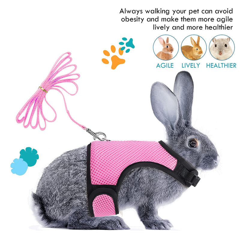 3 Pieces Bunny Rabbit Harness with Leash Adjustable Guinea Pig Harness Rabbit Buckle Breathable Mesh Pet Vest for Bunny Ferret Chinchilla and Similar Small Animals S - PawsPlanet Australia