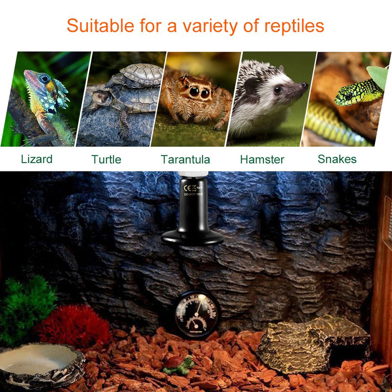 LEDGLE Ceramic Heat Bulb, Ceramic Heat Emitter E27 for Tortoise/Reptiles/Chicken/Lizards (Ceramic Heat Bulb) - PawsPlanet Australia