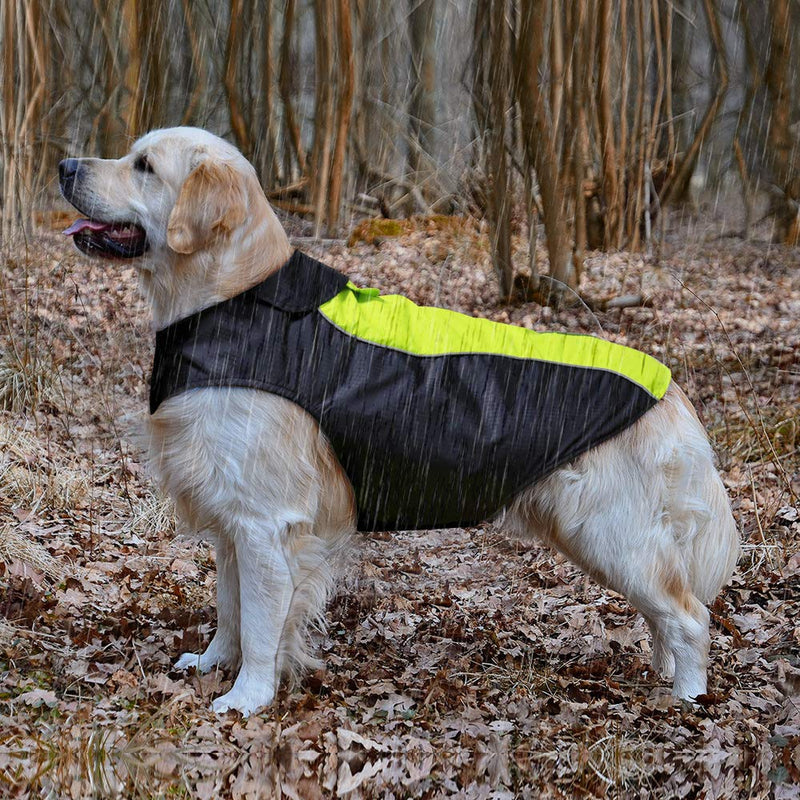 HiGuard Dog Raincoat Lightweight Waterproof Large Pet Dog Rain Jacket with Strip Reflective & Leash Hole Winter Dog Vest Warm Rain Coats Safety for Dogs and Puppies L Green - PawsPlanet Australia