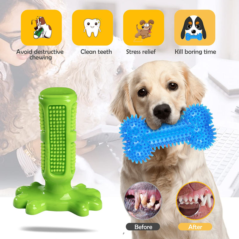 KIPRITII Dog Chew Toys for Puppy - 18 Pack Puppies Teething Chew Toys for Boredom, Pet Dog Toothbrush Chew Toys with Rope Toys, IQ Ball and More Squeaky Toy for Puppy and Small Dogs - PawsPlanet Australia