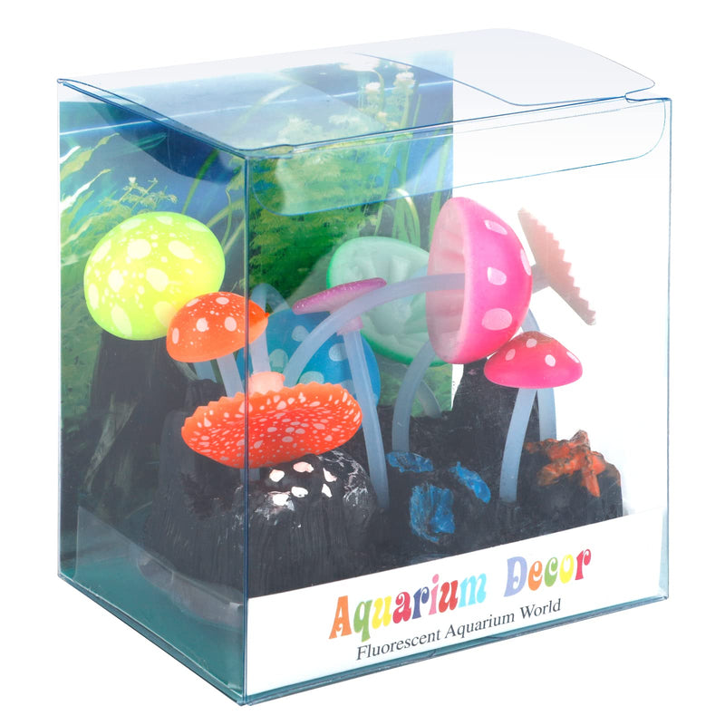 Uniclife Glowing Effect Artificial Mushroom Aquarium Plant Decor Ornament Decoration for Fish Tank Landscape - PawsPlanet Australia