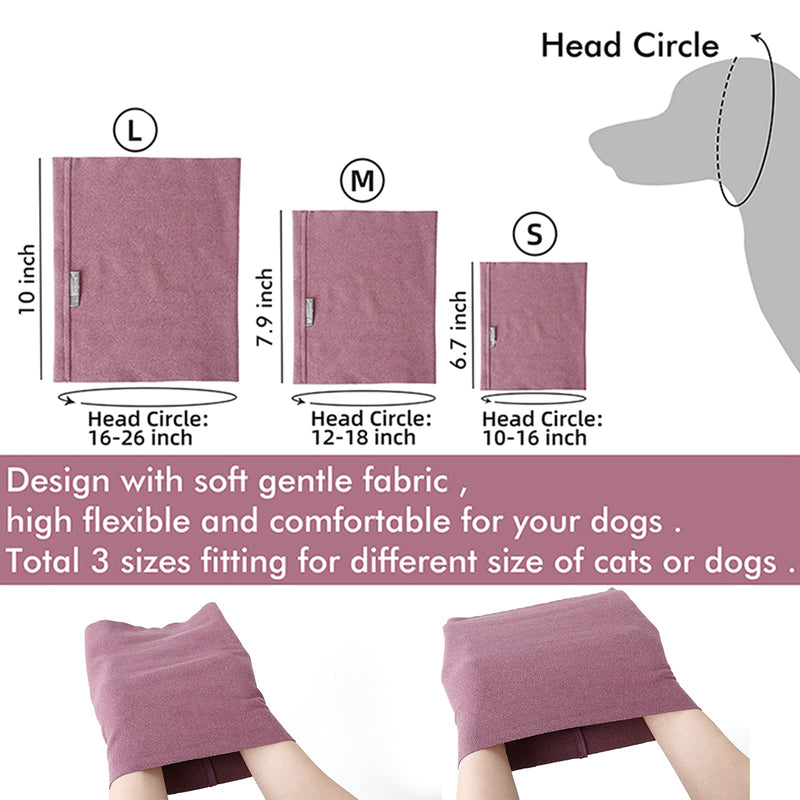 Calming Dog Ears Cover for Noise Reduce, Pet Hood Earmuffs for Anxiety Relief Grooming Bathing Blowing Drying, Puppy Neck Ear Warmer for Small Medium Large Dog Cat, Stretchy Head Sleeve Snood Winter Large (Pack of 1) Purple - PawsPlanet Australia