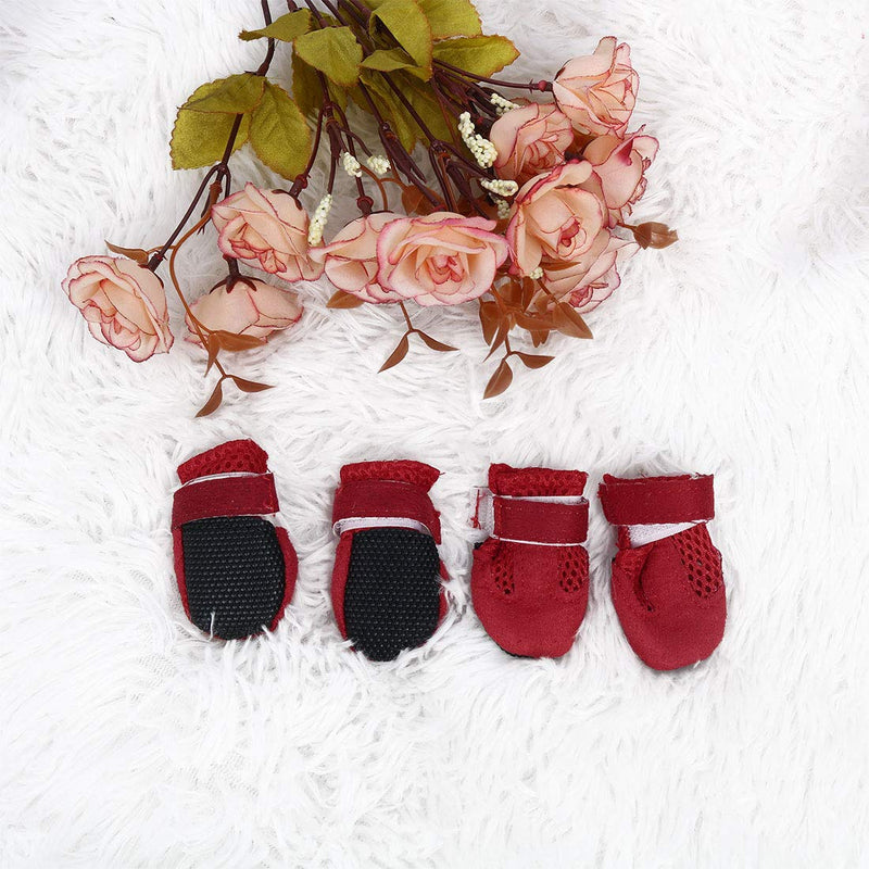 sourcing map Pet Boots Breathable Wear Resistant Comfortable Lightweight Dog Outdoor Running Hiking Shoes Paw Protectors Red 4pcs, S - PawsPlanet Australia
