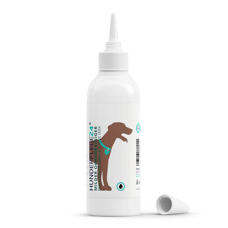 Hundepflege24 Dog Ear Cleaner - Soothes Itching, Head Shaking & Odors within a Few Days - Dog Ear Cleaner - Natural Ear Drops for Dogs & Cats with Chamomile & Aloe Vera 250ml Daily - PawsPlanet Australia