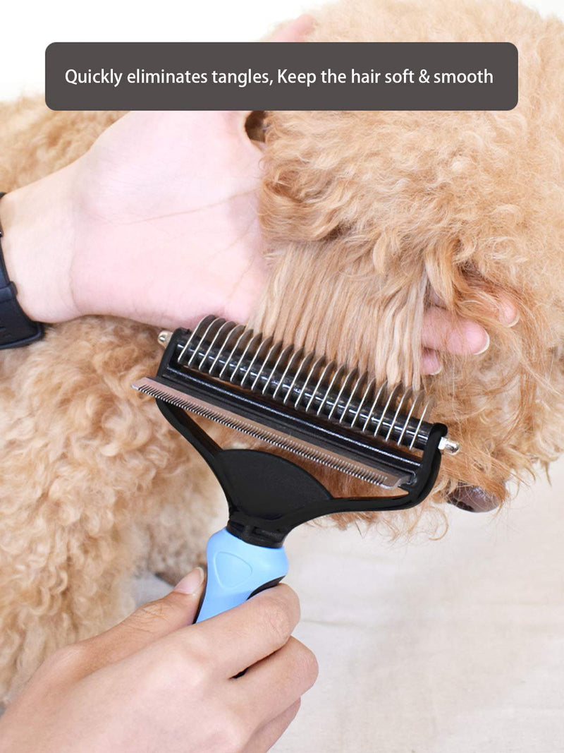 Gudoread Dog Brush for Shedding - 2 in 1 Pet Grooming Tool for Dogs/Cats, Safe Dematting Comb to Remove Mats & Tangles , Reduces Shedding by Up to 95%, Undercoat Brush with Short to Long Hair - PawsPlanet Australia