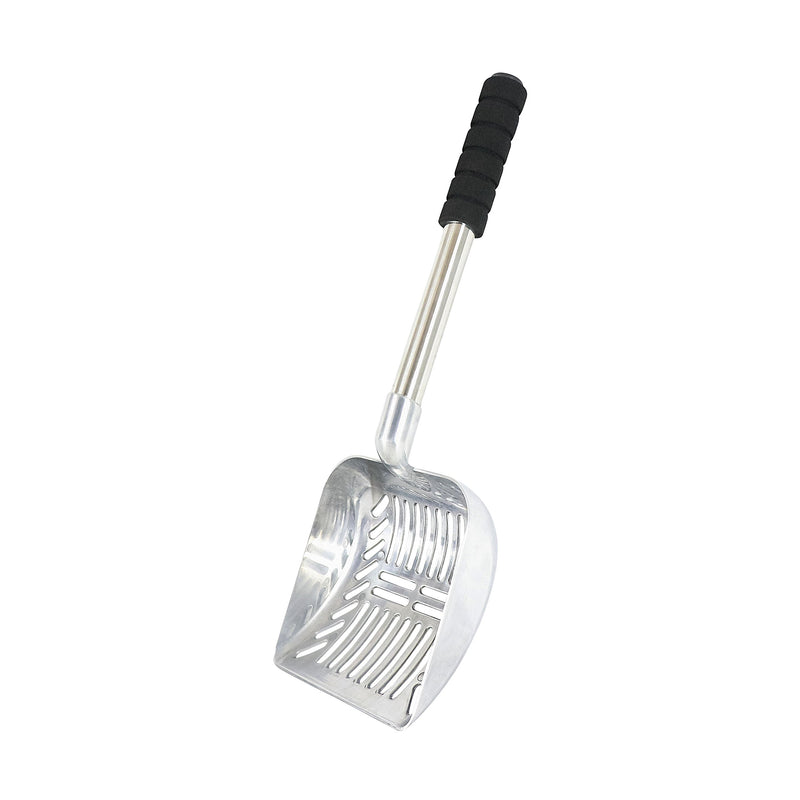 Brask Pet Cat Litter Scoop – Large Sized 2 in 1 Sifter and Scoop – Long Handled Litter Box Scooper – Aluminum Metal with Soft Grip Handle - PawsPlanet Australia