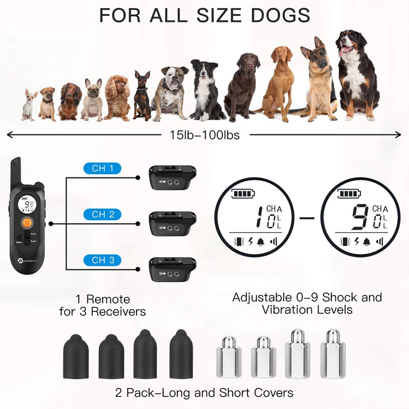 Dog Training Collar with 1000Ft Remote, Electronic Dog Collar with Beep, Vibration, Shock, Light and Keypad Lock Mode, Waterproof Electric Dog Collar Set for Small Medium Large Dogs… - PawsPlanet Australia