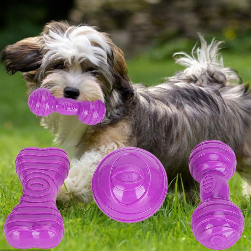 FILFEEL Dog Barbell Toy, Pet Ball Dog Barbell TPR Bone Grinding Teeth Chew Toy for Dog Training Interactive Toy(Purple) - PawsPlanet Australia