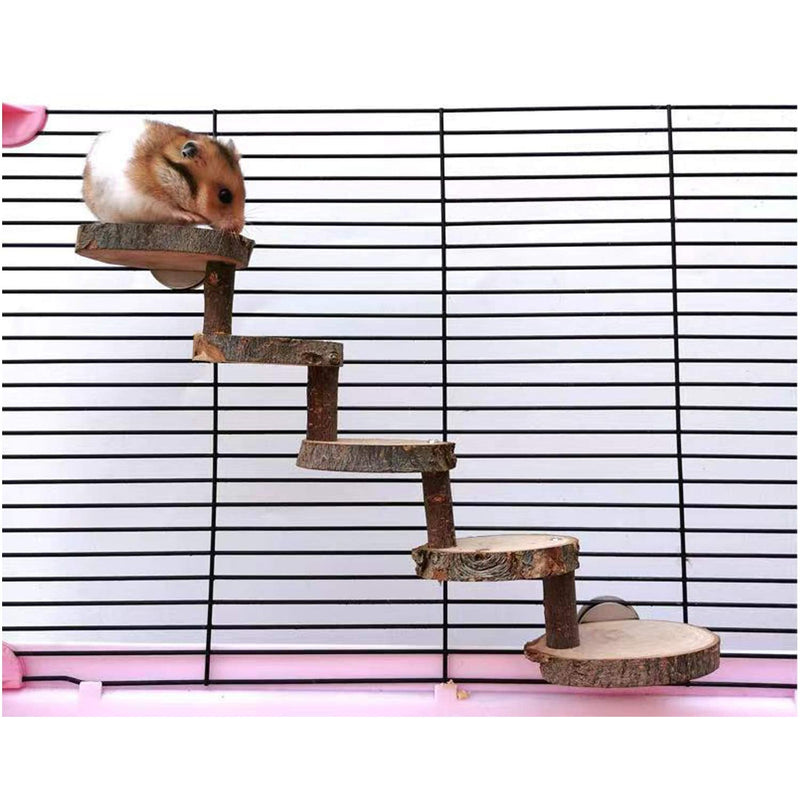 ruitong Natural Apple Wooden Hamster Chew Toys Ladder Bridge for Parrot Ferret Squirrel Hamster Rat Small Animals Little Rodent to Play and Exercise Wooden Ladder - PawsPlanet Australia