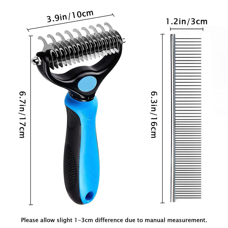 Dog Hair Comb Wire Stripper Pet Grooming Comb Set Double Sided Undercoat Rake Stainless Steel Combs Nail Clippers Nail File for Dogs Cats - PawsPlanet Australia