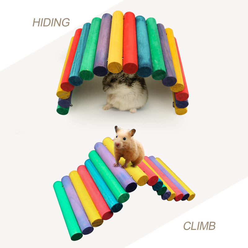 [Australia] - Wooden Ladder Bridge, Hamster Wooden Bridge Mouse Rodents Chew Toy Rat Natural Hideout Ladder, Small Animals Cage Wood Ladder for Guinea Pig Chinchilla Ferret Reptile 2 Ladder 