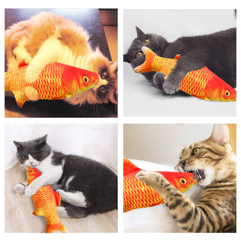 [Australia] - Senneny Electric Moving Fish Cat Toy, Realistic Plush Simulation Electric Wagging Fish Cat Toy Catnip Kicker Toys, Funny Interactive Pets Pillow Chew Bite Kick Supplies for Cat Kitten Kitty (Carp) 